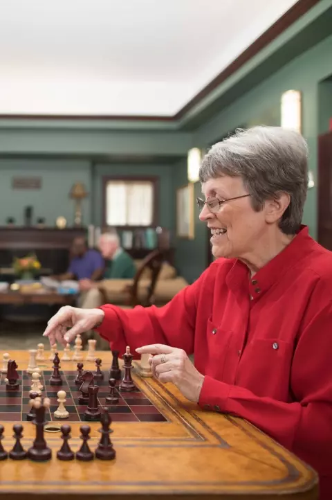 Seniors playing chess