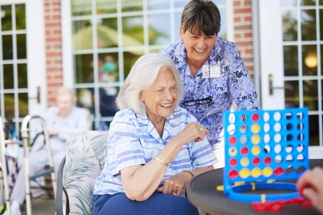 Seniors playing Connect Four