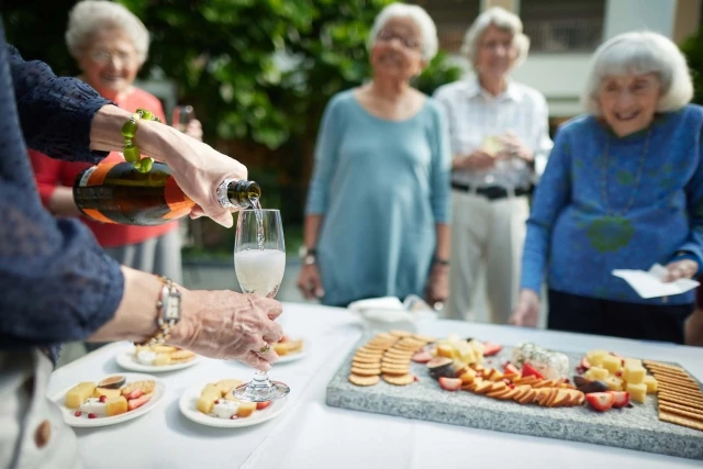 Seniors having charcuterie plate