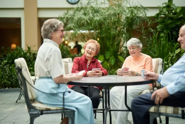 Seniors playing cards