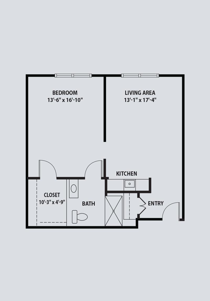 MC one bedroom floor plan