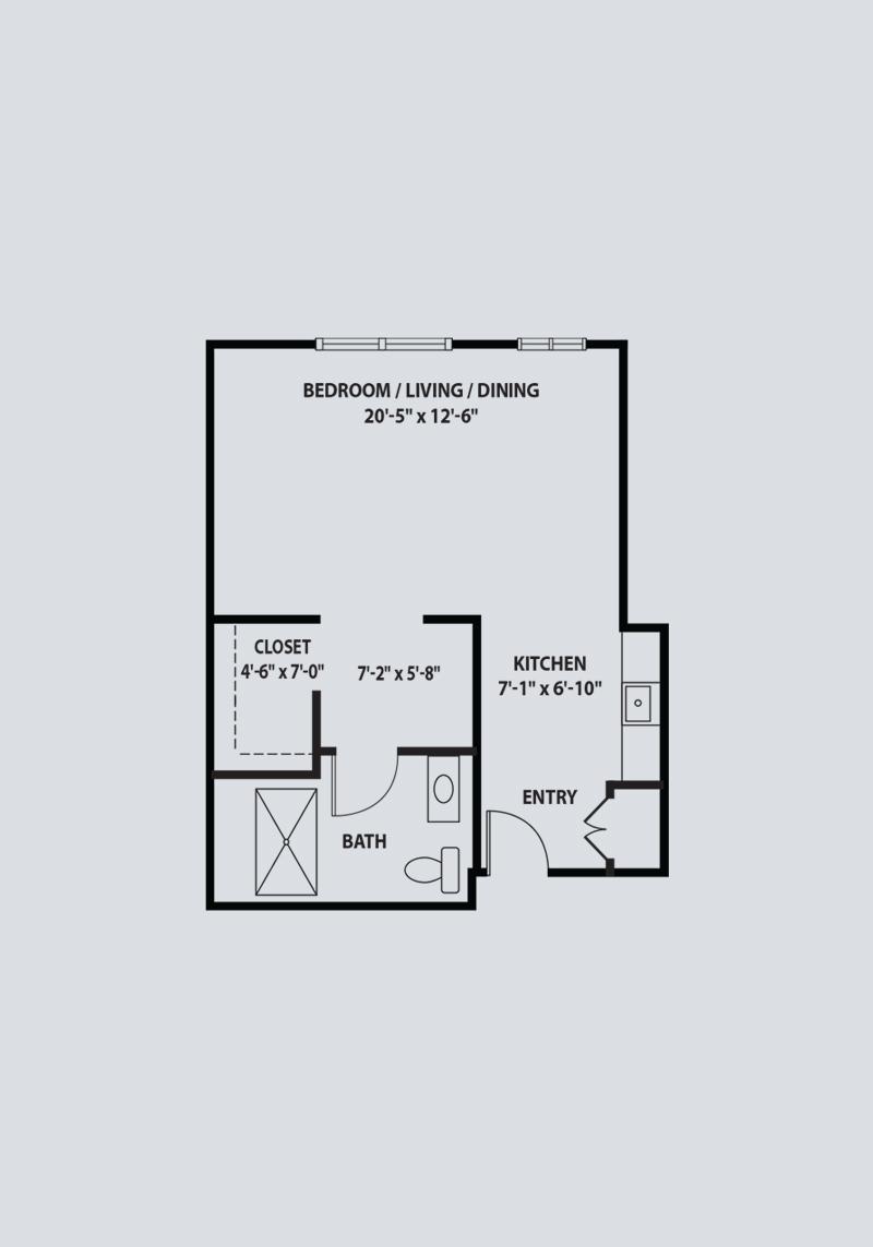 Memory Care studio apartment