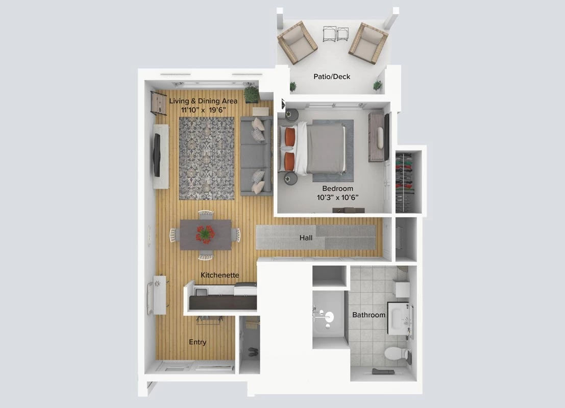 AL one bedroom floor plan