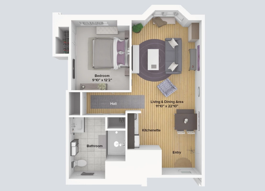 AL one bedroom floor plan