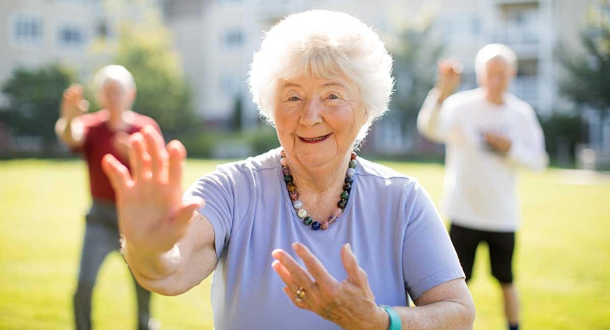 Older woman doing tai chi