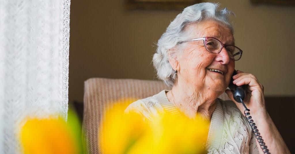 Older woman on phone