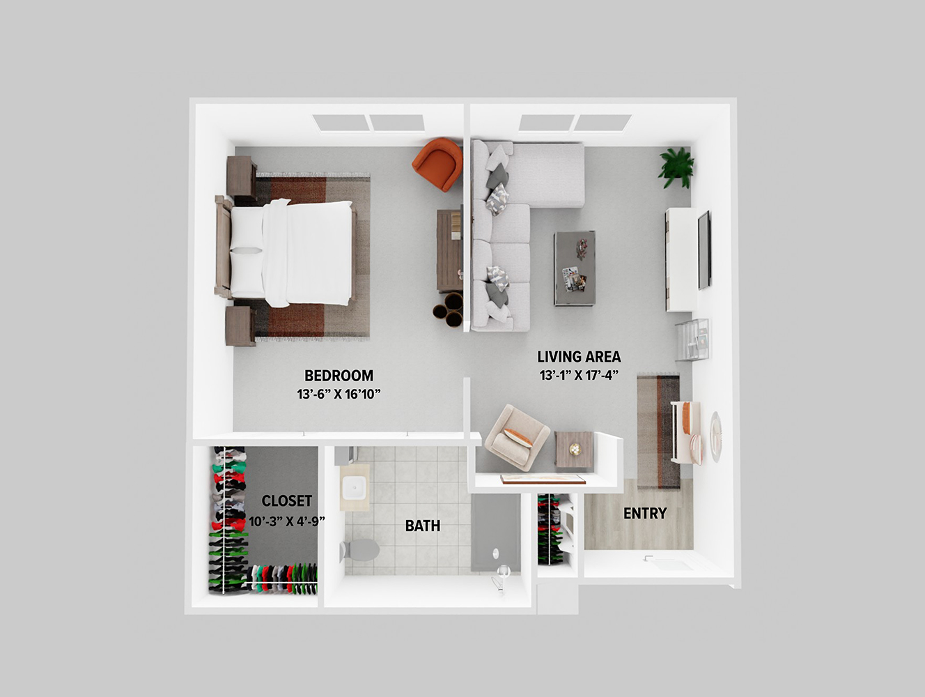 Memory Care Floor Plan One Bedroom