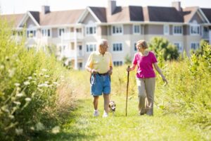 Older couple enjoying the benefits of the outdoors