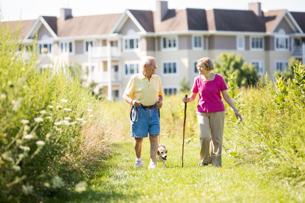 Older couple enjoying the benefits of the outdoors