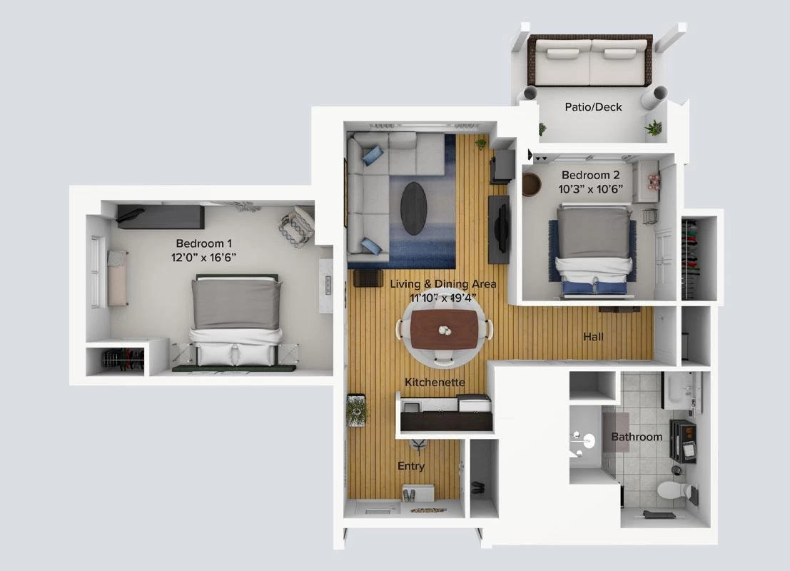 AL two bedroom floor plan