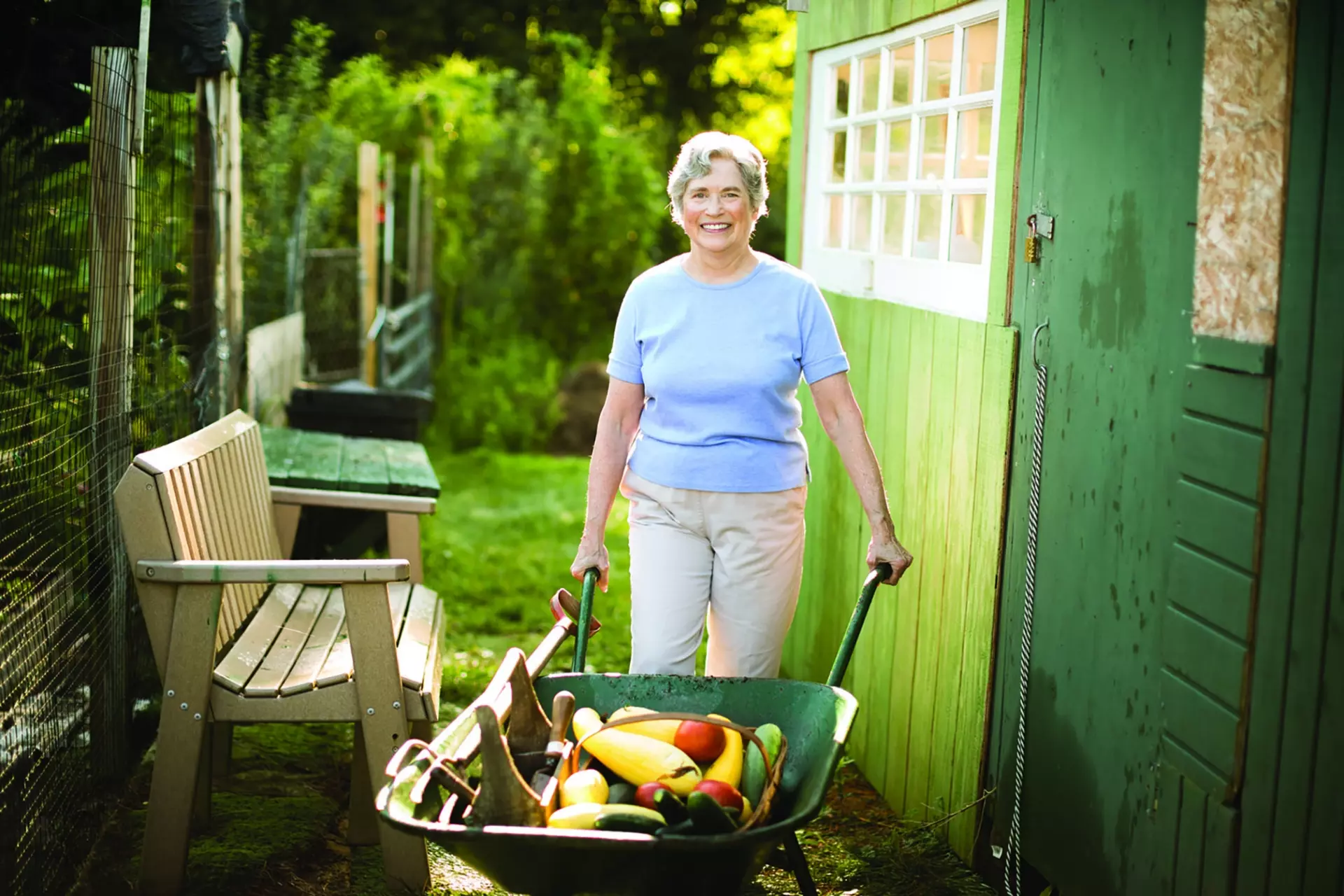 Older woman gardening