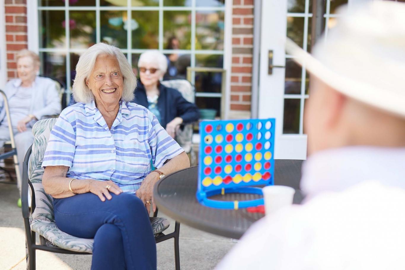 Seniors playing Connect Four