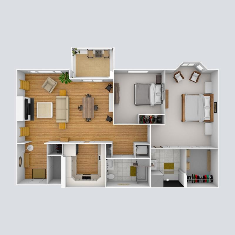 Greenwich apartment 3D floor plan