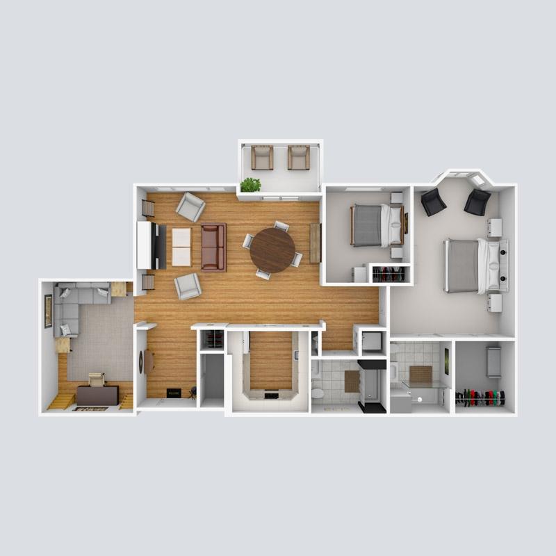 Saugatuck apartment 3D floor plan