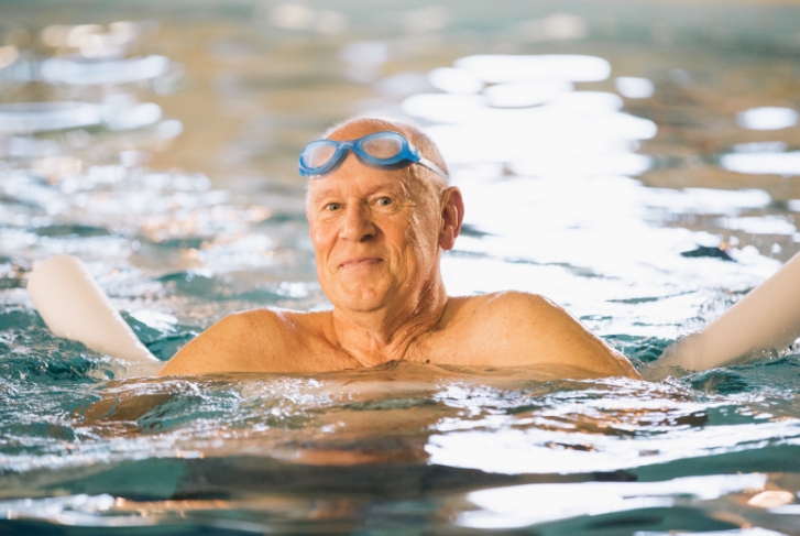 Resident enjoying the swimming pool